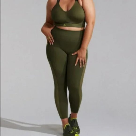Adidas Womens Ivy Park x Peloton Focus Olive Power Tight PLUS SIZE 2X HG0547S - Picture 1 of 6
